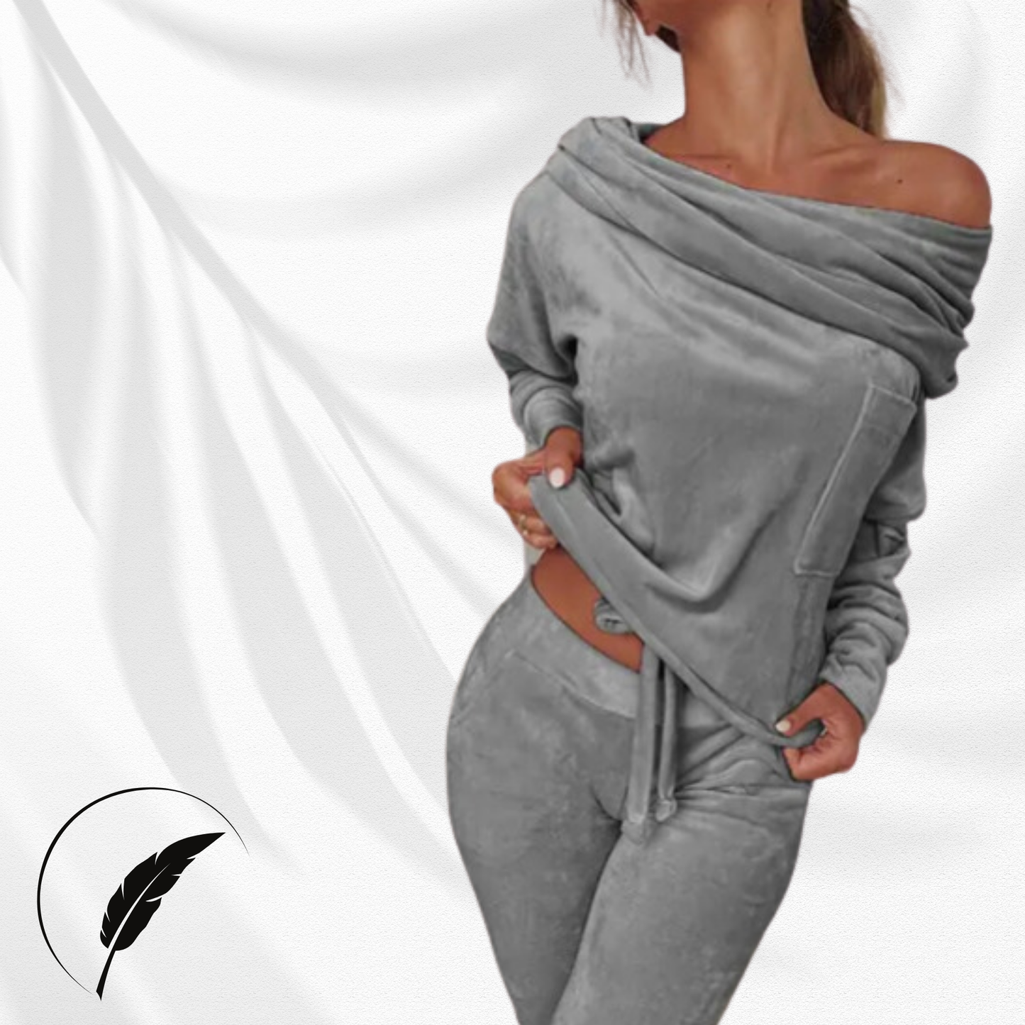 Women's Off-the-Shoulder Pajama Set