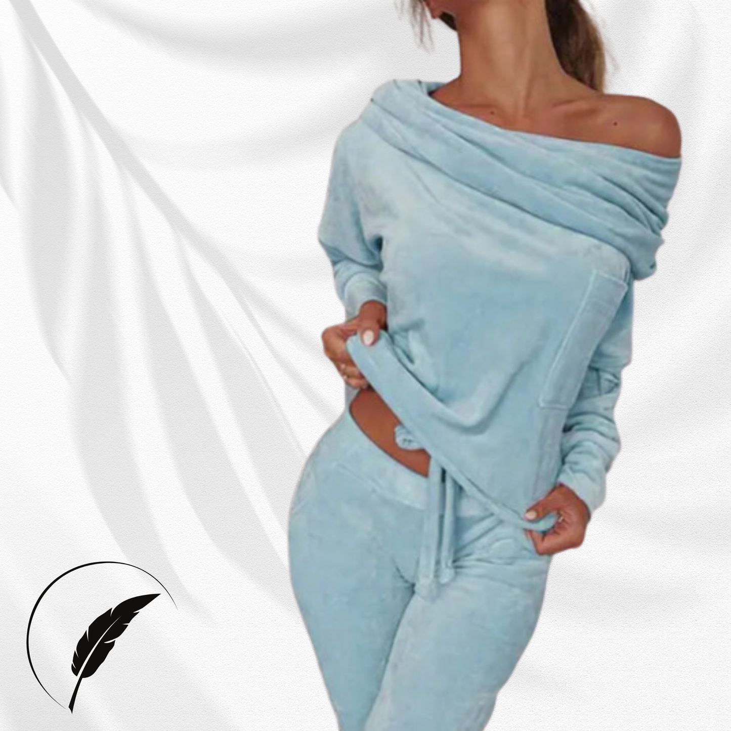 Women's Off-the-Shoulder Pajama Set