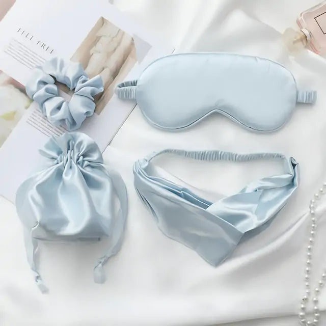 Silk Eye Mask with Hair Scrunchie and Travel Bag