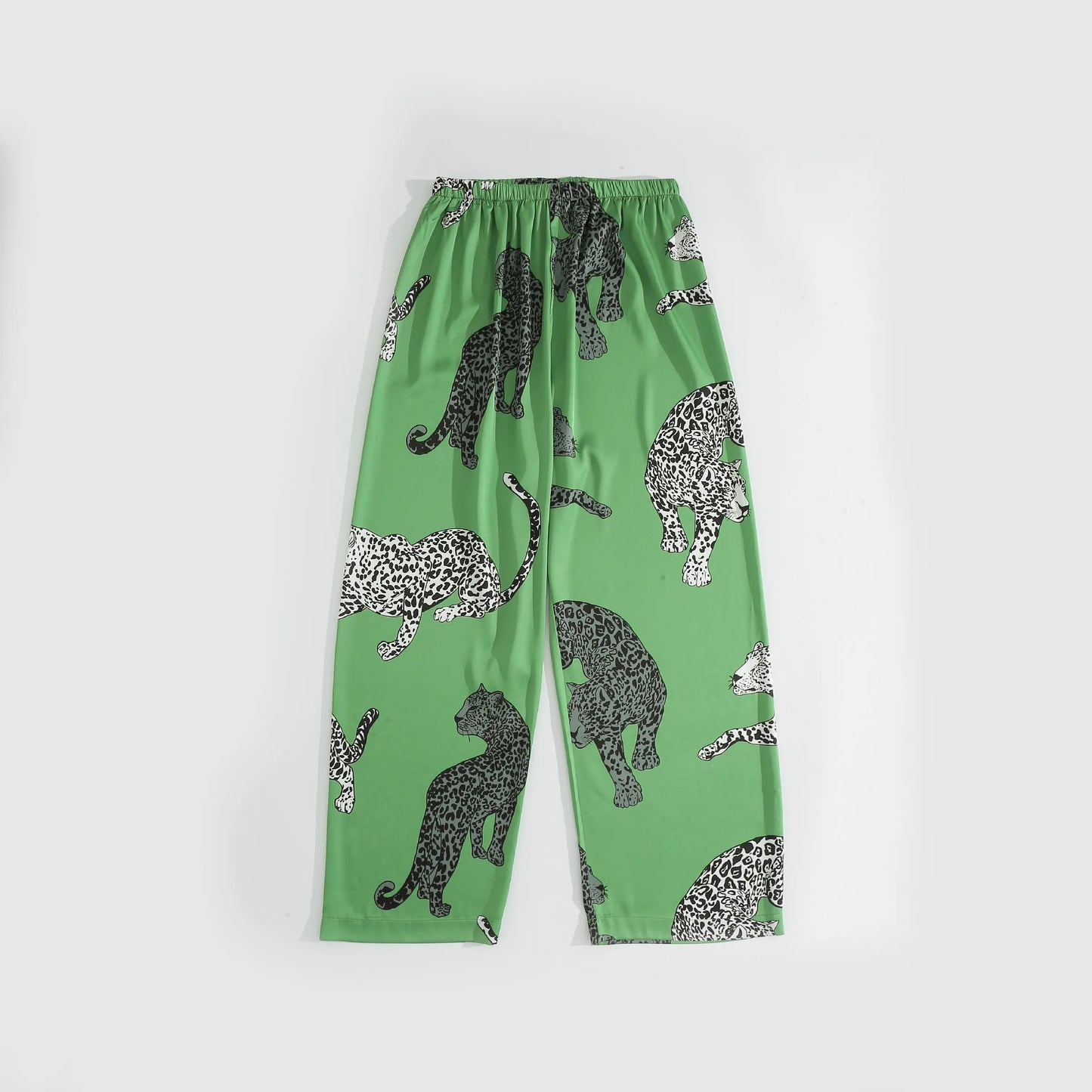 Green Leopard Print Sleepwear Set