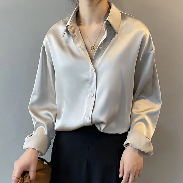 Business Satin Silk Shirt