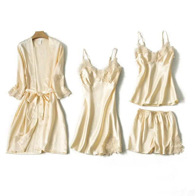 Luxuriate in Satin - 4 Piece Pajama Set