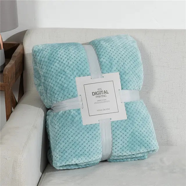 Fluffy Plaid Winter Bed Blankets