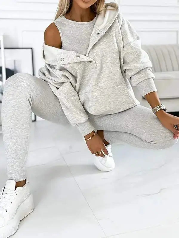 Ladies 3 Piece Tracksuit Set