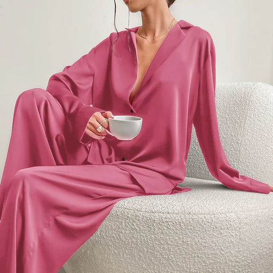 Ladies Oversized Silky Satin Sleepwear