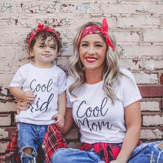 Cool Mom and Cool Kid Matching Shirts