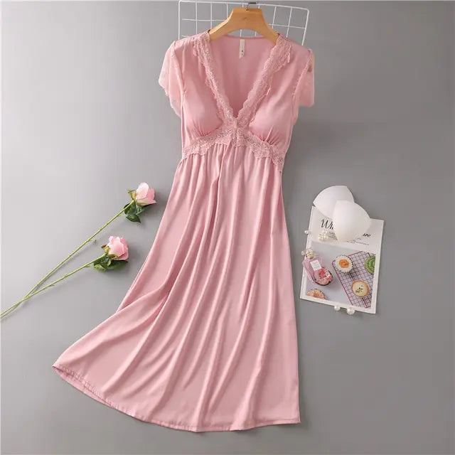 Dreamy Satin Lace Nightgown