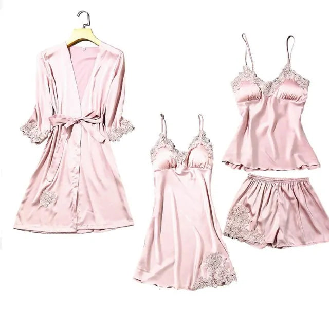 Luxuriate in Satin - 4 Piece Pajama Set