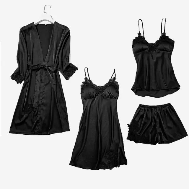 Luxuriate in Satin - 4 Piece Pajama Set