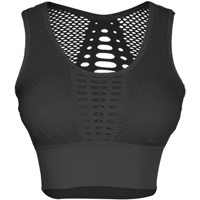 Fitness Shockproof Mesh Sports Bra