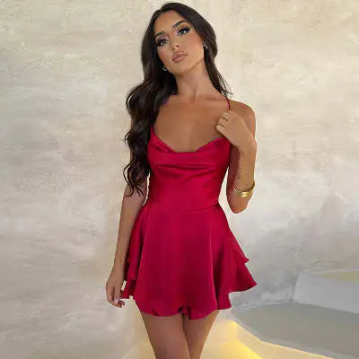 Backless Satin Dress