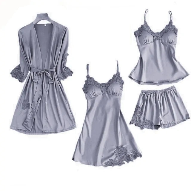 Luxuriate in Satin - 4 Piece Pajama Set