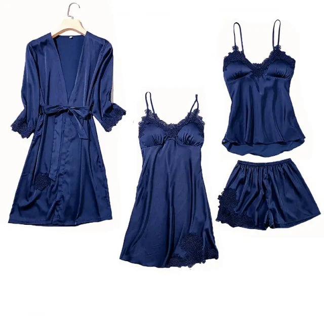 Luxuriate in Satin - 4 Piece Pajama Set