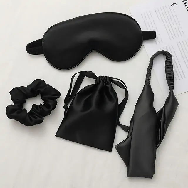 Silk Eye Mask with Hair Scrunchie and Travel Bag